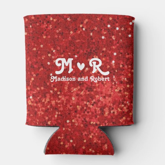 Red sparkling glitter pattern dosenkühler (Rückseite)