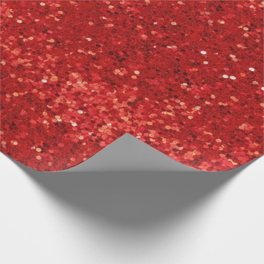 Red sparkling glitter pattern geschenkpapier (Ecke)