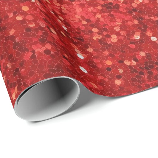Red sparkling glitter pattern geschenkpapier (Rolleneckpunkt)