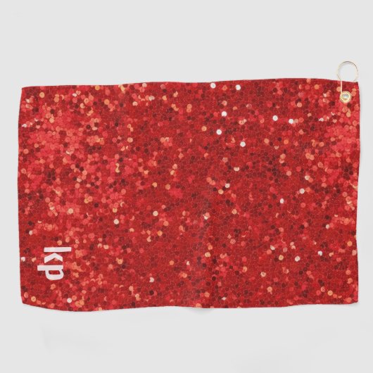 Red sparkling glitter pattern golfhandtuch (Horizontal)