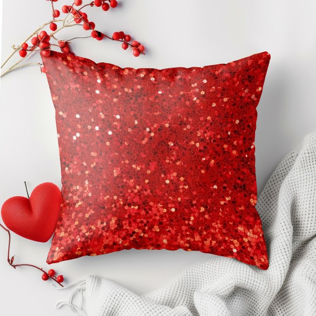 Red sparkling glitter pattern kissen (Von Creator hochgeladen)