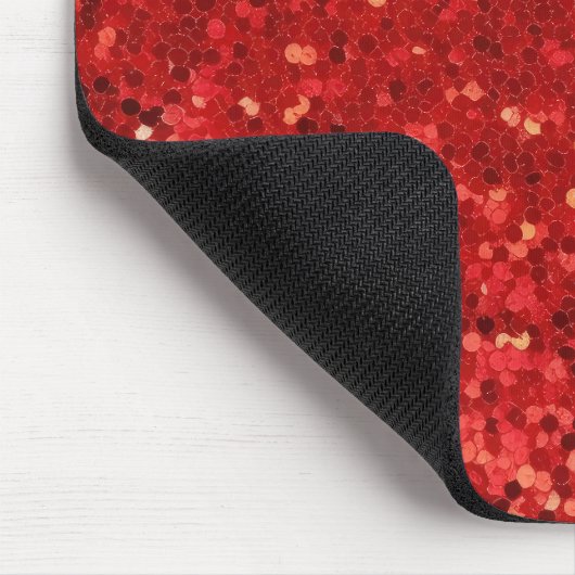 Red sparkling glitter pattern mousepad (Ecke)