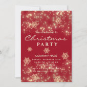 Red Sparkling Luxus Firmenweihnachtsfest Party Einladung (Vorderseite)