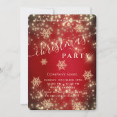 Red Sparkling Luxus Firmenweihnachtsfest Party Einladung (Vorderseite)