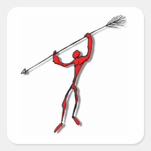Red Spear Chucker Quadratischer Aufkleber