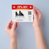 Red Special Angebot Rabatt für Ihr Logo und QR-Cod Flyer (Gruppe)