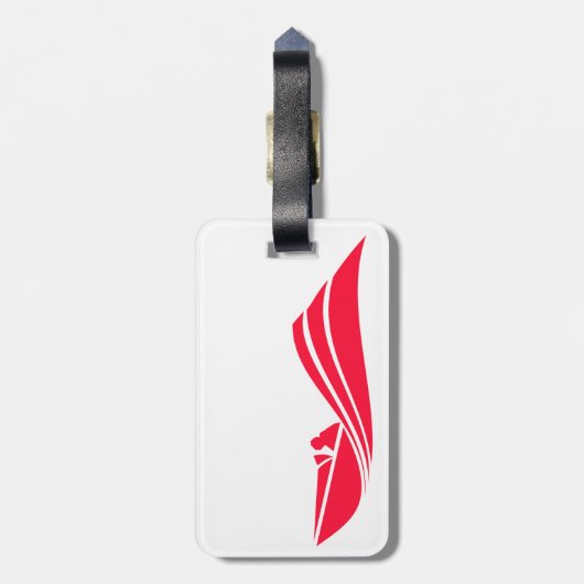 Red Speed Boat Scarlet Gepäckanhänger (Rückseite vertikal)