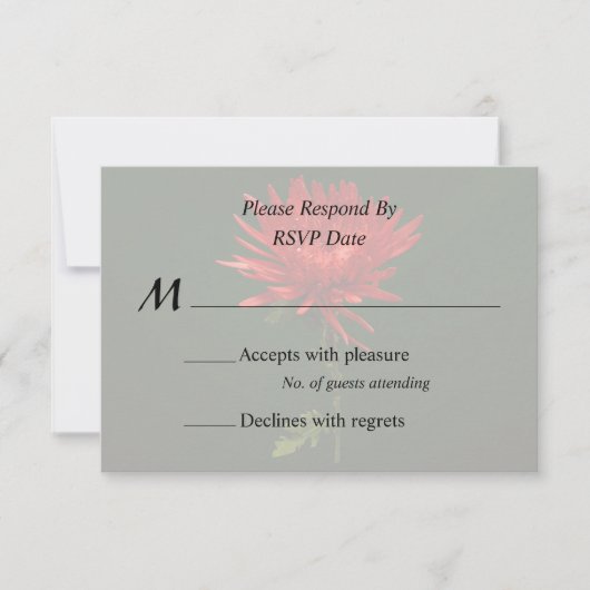 Red Spider Mum RSVP Karte (Vorderseite)