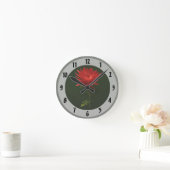 Red Spider Mum Runde Wanduhr (Zuhause)
