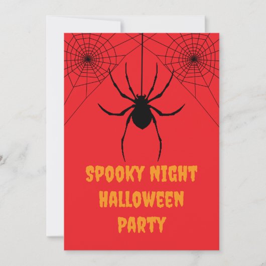 Red Spider Spooky Halloween Party Invitation (Vorderseite)