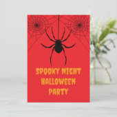 Red Spider Spooky Halloween Party Invitation (Stehend Vorderseite)