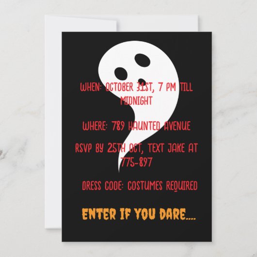 Red Spider Spooky Halloween Party Invitation (Rückseite)