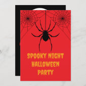 Red Spider Spooky Halloween Party Invitation (Vorne/Hinten)