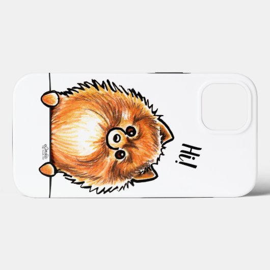 Red Spitz Says Hi Case-Mate iPhone Hülle (Rückseite (Horizontal))