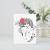 Red Splash Girl Postkarte (Stehend Vorderseite)