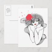 Red Splash Girl Postkarte (Vorne/Hinten)