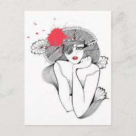 Red Splash Girl Postkarte