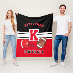 🏈 Red Sport Letter Fleecedecke