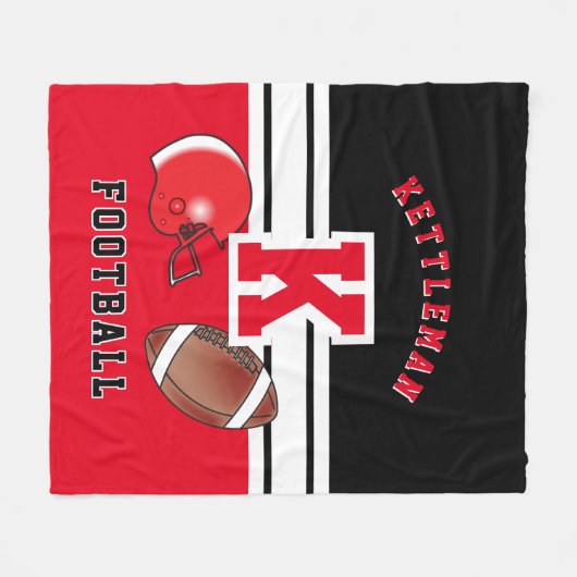 🏈 Red Sport Letter Fleecedecke (Vorderseite (Horizontal))