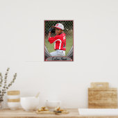 Red Sports & Athletics Individuelle Name & Foto Po Poster (Küche)