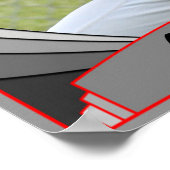 Red Sports & Athletics Individuelle Name & Foto Po Poster (Ecke)