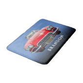 Red Sport's Auto, Name, Black Gradient & Blue Badematte (Schrägansicht)
