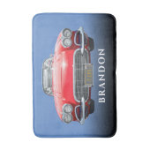 Red Sport's Auto, Name, Black Gradient & Blue Badematte (Vorderseite Vertikal)