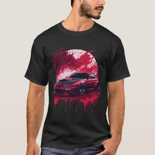 Red Sports Car auf Bloody Skyline Supra Evo T-Shirt