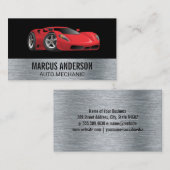 Red Sports Car | AUTO | Metall Visitenkarte (Vorne/Hinten)
