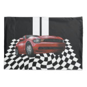 Red Sports Car bricht durch die Mauer Kissenbezug (Rückseite)