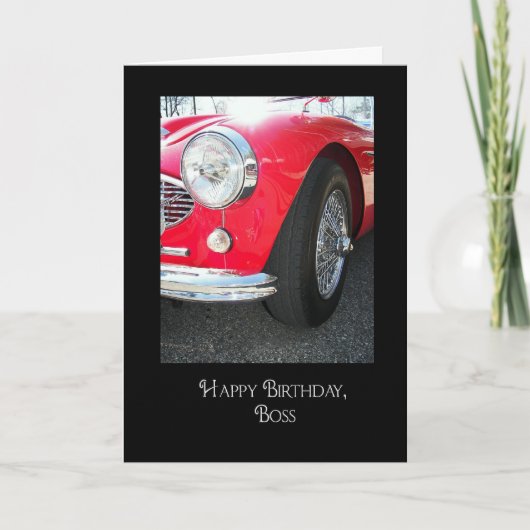 Red Sports Car for Boss Birthday Karte (Vorderseite)