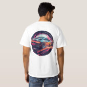 Red Sports Car in Modern Surreal Artistic Tunnel T-Shirt (Schwarz voll)