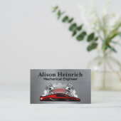 Red Sports Car | Kolbengetriebe Visitenkarte (Stehend Vorderseite)