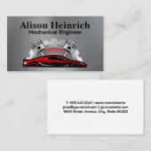 Red Sports Car | Kolbengetriebe Visitenkarte (Vorne/Hinten)