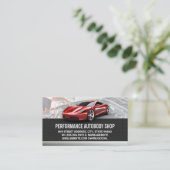 Red Sports Car | Mechanisches Auto Visitenkarte (Stehend Vorderseite)