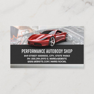 Red Sports Car | Mechanisches Auto Visitenkarte