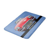 Red Sport's Car, Personalisier Name Badematte (Schrägansicht)