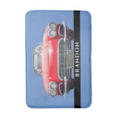 Red Sport's Car, Personalisier Name Badematte (Vorderseite Vertikal)