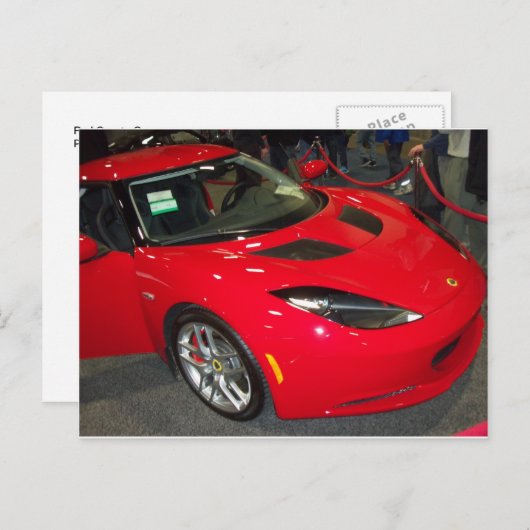 Red Sports Car Postkarte (Vorne/Hinten)