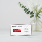 Red Sports Car Visitenkarte (Stehend Vorderseite)