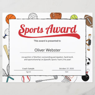 Red Sports Certificate Vorlagen Award