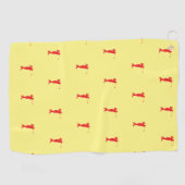 Red Sports Golfer Silhouette Golf Handtuch (Horizontal)