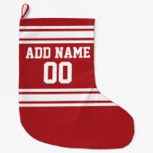 Red Sports Jersey mit Ihrem Namen und Ihrer Nummer Großer Weihnachtsstrumpf (Vorderseite)