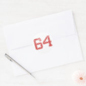 Red Sports Jerzee Nummer 64 Runder Aufkleber (Umschlag)
