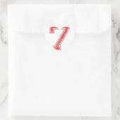 Red Sports Jerzee Nummer 7 Herz-Aufkleber (Tasche)