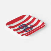 Red Sports Team Individuelle Name Number Team Game Pappteller (Gewinkelt)