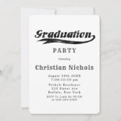 Red Sports Typografy Graduation Party Einladung (Vorderseite)