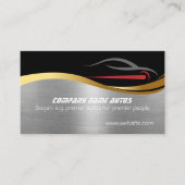 Red Sportscar auf Stahleffekt, Car Sales Showroom Visitenkarte (Vorderseite)