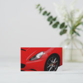 ~Red Sportscar~ GESCHÄFTSKARTE, KÜMMERN SIE! Visitenkarte (Stehend Vorderseite)