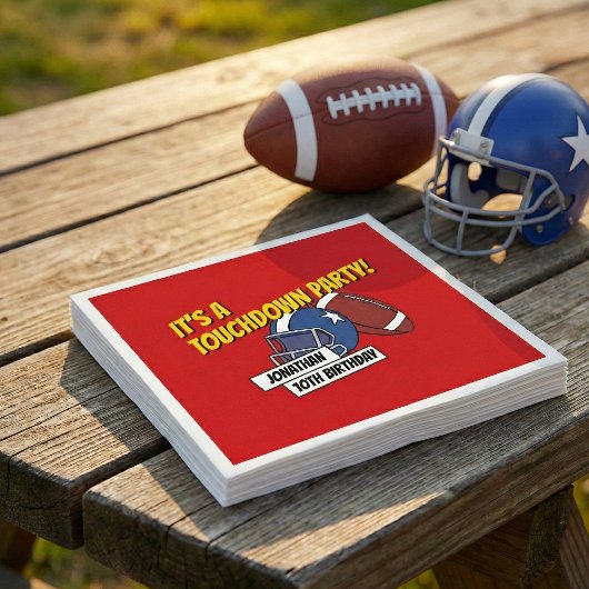 Red Sporty Football Celebration Kindergeburtstag Serviette